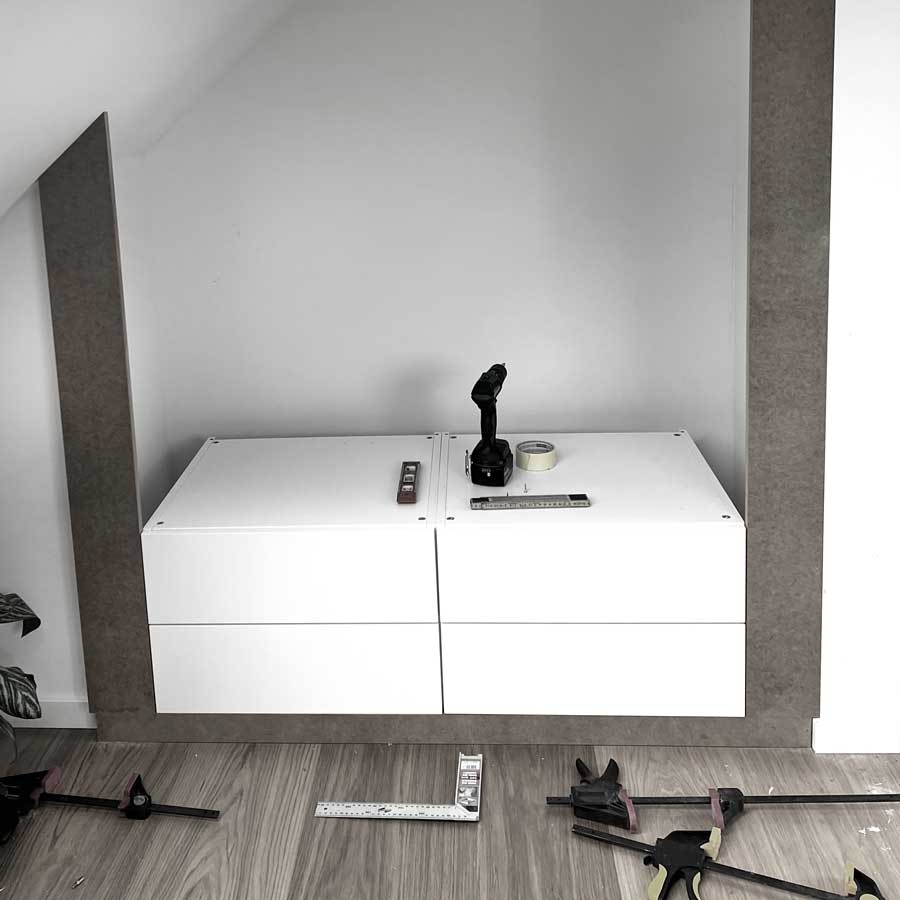 indbygget klædeskab med skuffer ikea hack